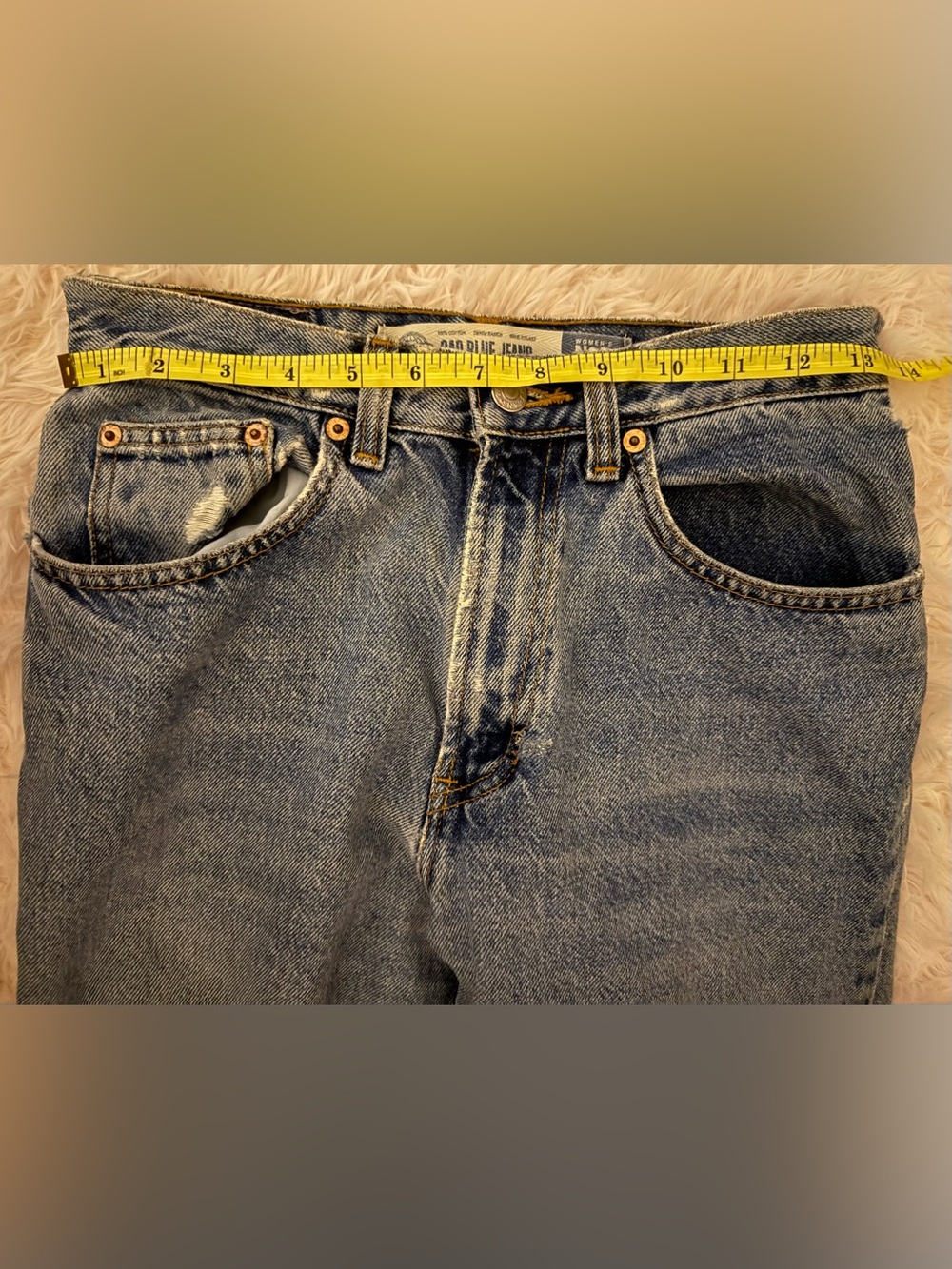 Vintage Gap #3 Classic Fit Light Blue distressed Denim Jeans 100% Cotton - Picture 13 of 14